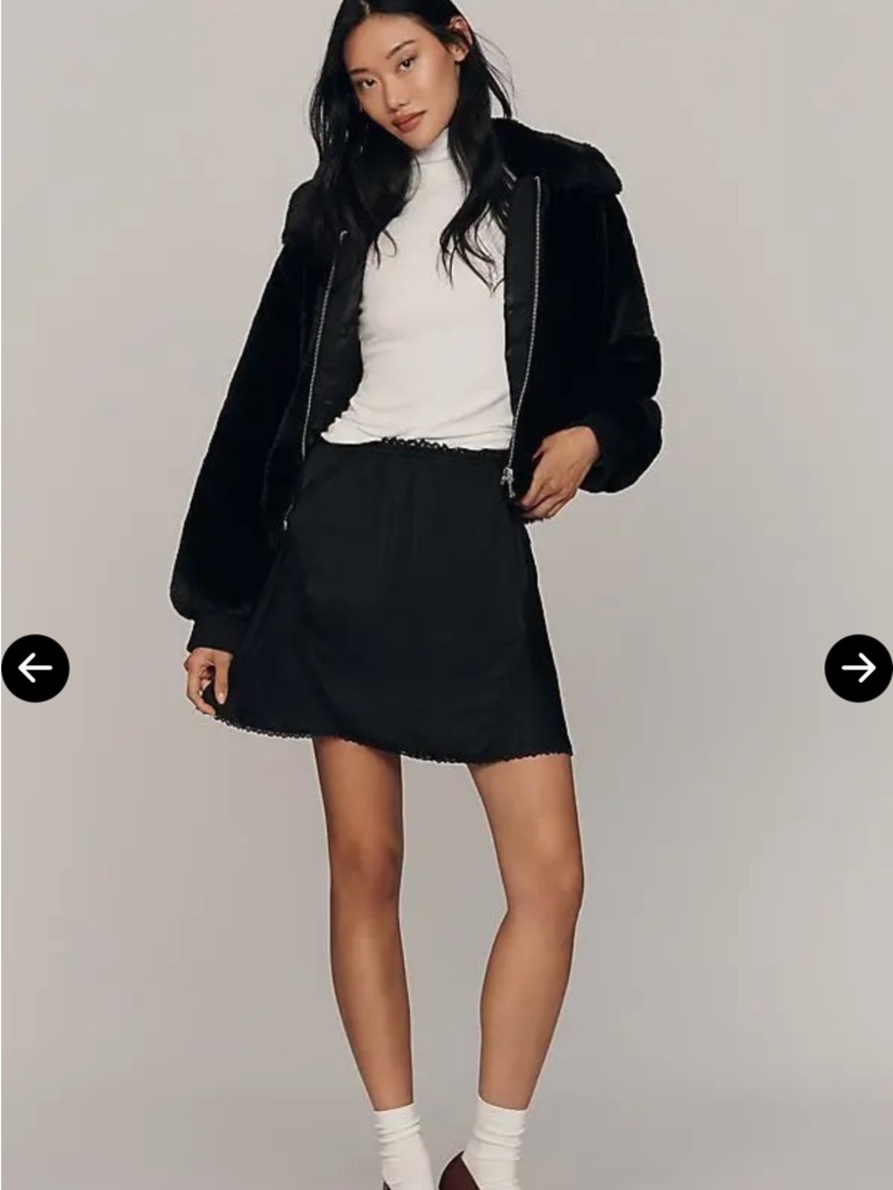 NWT ANTHROPOLOGIE  Silky Lace-Trim Mini Skirt small